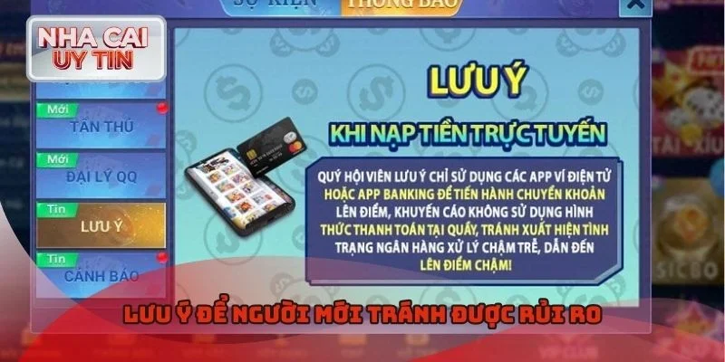 Lưu ý để người mới tránh được rủi ro