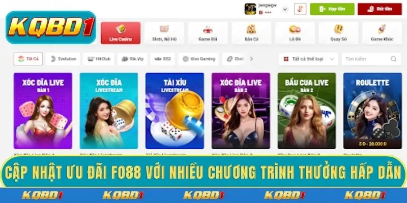 Cập nhật ưu đãi FO88 với nhiều chương trình thưởng hấp dẫn